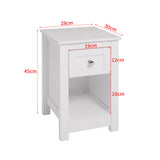 Nightstand Wooden Bedside Table Sofa End Side Table Storage Drawer Cabinet End Tables Living and Home White 
