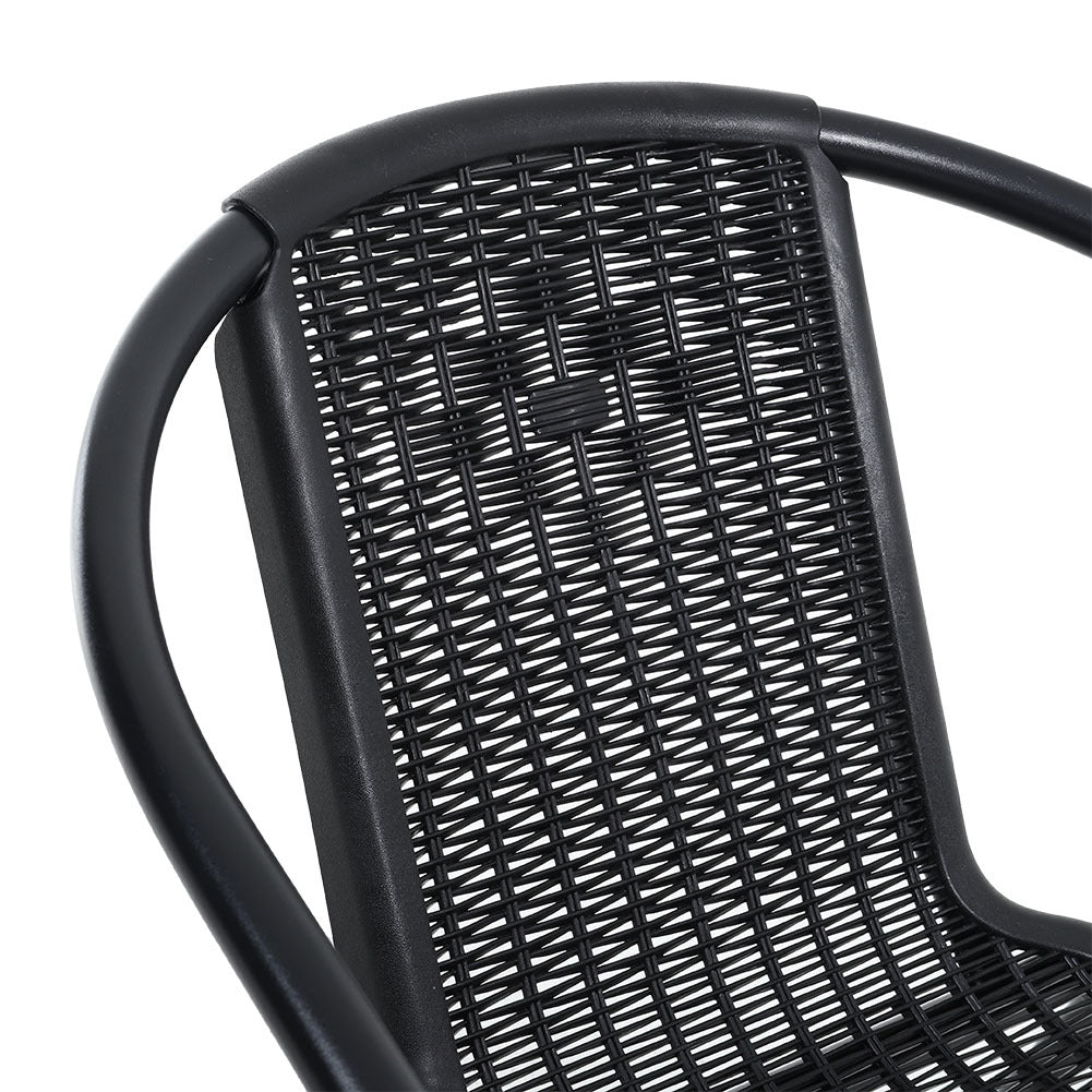 Set of 6 Stacking Patio Dining Side Chairs for All Weather Outdoor Bistro Garden Patio Side Chair Living and Home 