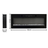60 Inch Insert Electric Fireplace Heater Wall Mounted Electric Fireplace 1500w Black Fireplaces Living and Home 